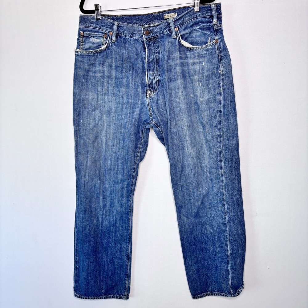 Polo Ralph Lauren‎ Mens Vintage Straight Leg Distressed Jeans 38x30 Button Fly
